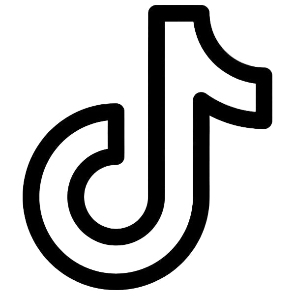 Black TikTok logo on a transparent background
